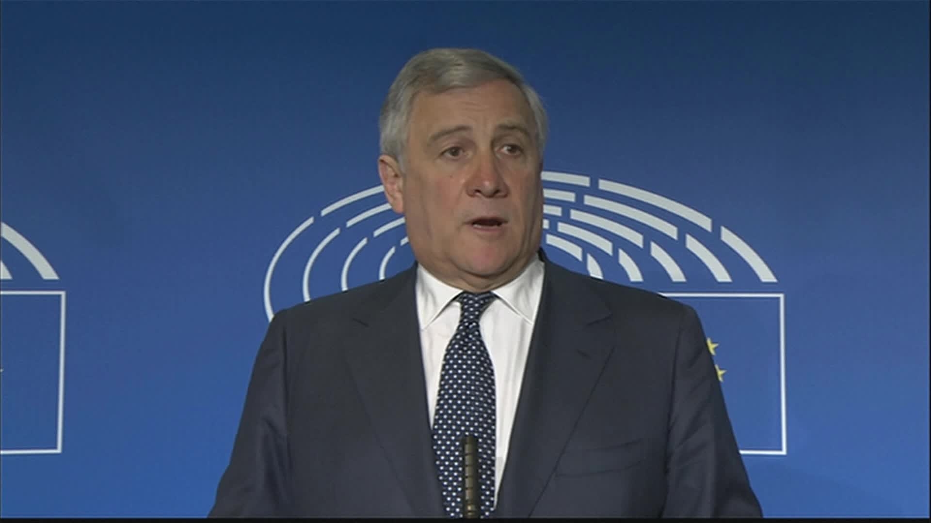 Press briefing by Antonio TAJANI EP President following the debate on the future of Europe with Emmanuel MACRON (13:30 - 13:33)