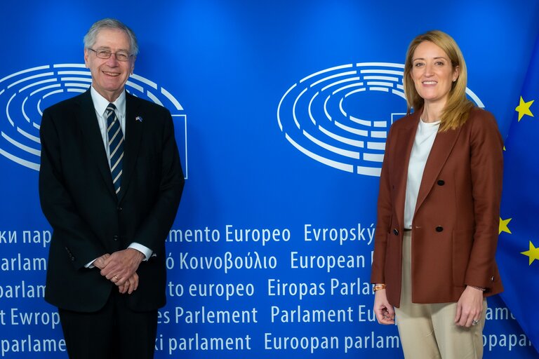 Roberta METSOLA, EP President meets with Mark GITENSTEIN, Ambassador of the United States to the EU