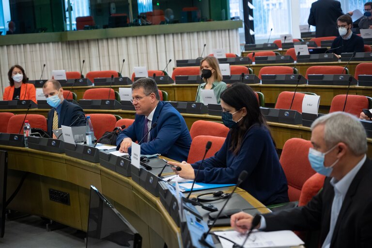 Photo 14 : United Kingdom Contact Group - Exchange of views with Maros SEFCOVIC, Commissioner for Interinstitutional Relations and Foresight and co-Chair of the Joint Committee on the Implementation of the Withdrawal Agreement