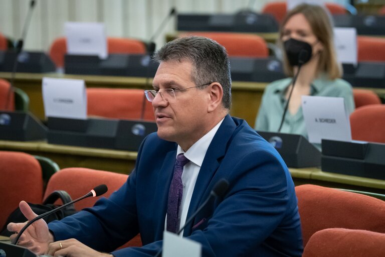 Photo 7 : United Kingdom Contact Group - Exchange of views with Maros SEFCOVIC, Commissioner for Interinstitutional Relations and Foresight and co-Chair of the Joint Committee on the Implementation of the Withdrawal Agreement