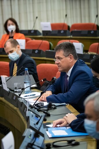 Photo 4 : United Kingdom Contact Group - Exchange of views with Maros SEFCOVIC, Commissioner for Interinstitutional Relations and Foresight and co-Chair of the Joint Committee on the Implementation of the Withdrawal Agreement