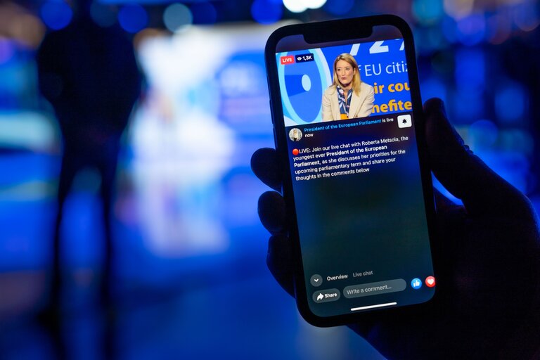 Roberta METSOLA, EP President does a Facebook Live on the European Parliament’s page