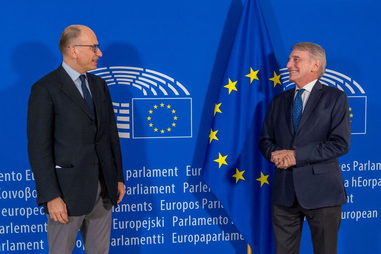 Fotografia 2: David SASSOLI, EP President meets with Enrico LETTA, leader of Italian Democratic Party (PD)