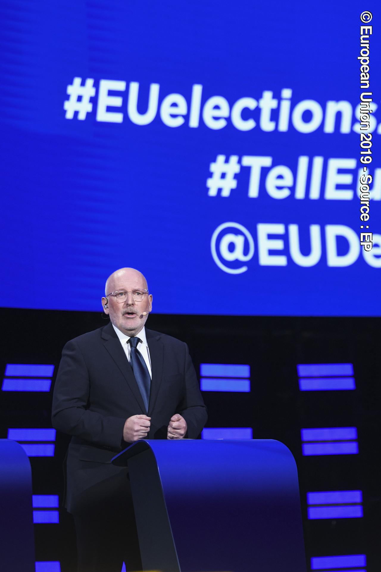 Foto 2: Candidates for the Presidency of the European Commission/Eurovision Debate - EU Elections 2019 - Frans TIMMERMANS, lead candidate of the Party of European Socialists (PES) during the debate