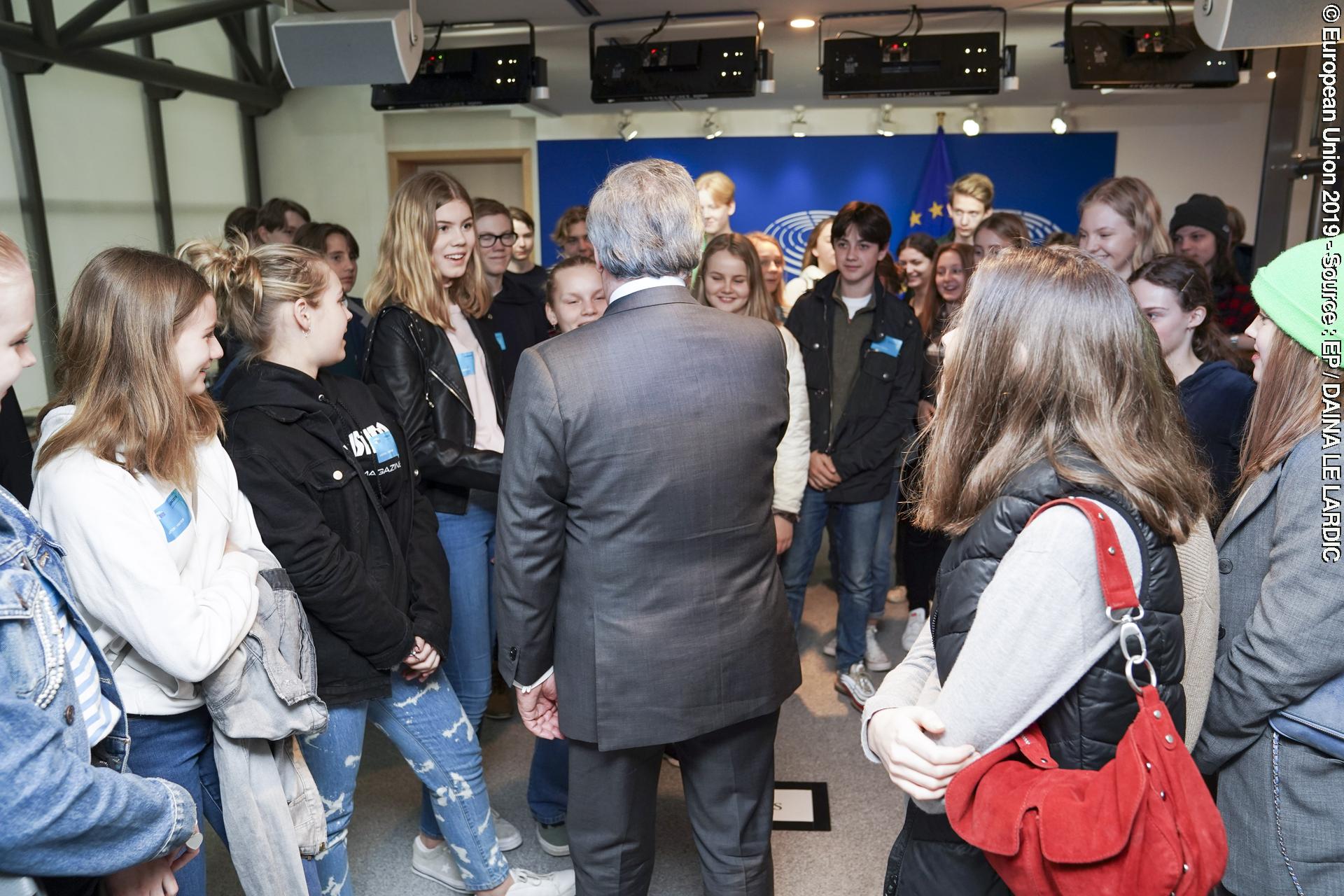 Antonio TAJANI, EP President meets with Swedish students