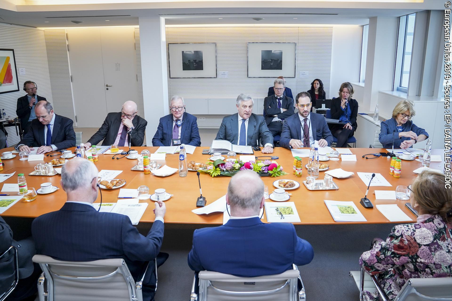 Antonio TAJANI - EP President meets with the European Jury of the Charlemagne Youth Prize