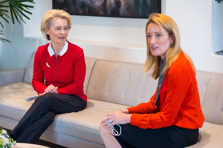 Roberta METSOLA, EP President meets with Ursula von der LEYEN, EC President