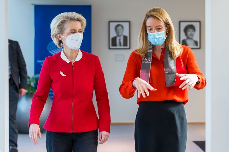 Roberta METSOLA, EP President meets with Ursula von der LEYEN, EC President