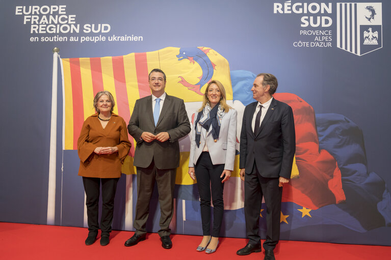 Visit by Roberta METSOLA, EP President to Marseille.- Questions and Answers with Citizens and with Renaud MUSELIER, President of the Region Provence-Alpes-Cote d’Azur, Apostolos TZITZIKOSTAS, President of the European Committee of the Regions and Elisa FERREIRA, European Commissionner for Cohesion