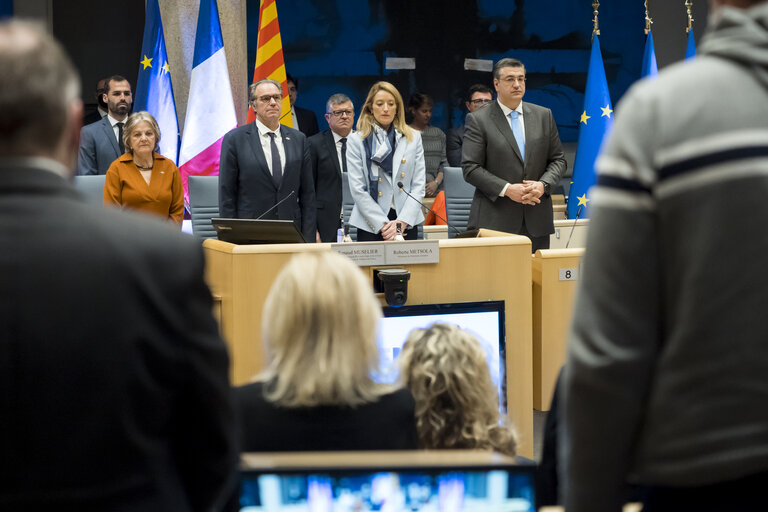 Visit by Roberta METSOLA, EP President to Marseille.- Questions and Answers with Citizens and with Renaud MUSELIER, President of the Region Provence-Alpes-Cote d’Azur, Apostolos TZITZIKOSTAS, President of the European Committee of the Regions and Elisa FERREIRA, European Commissionner for Cohesion