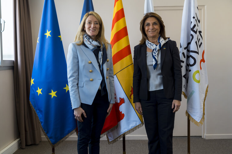 Fotografija 4: Visit by Roberta METSOLA, EP President to Marseille - Meeting with Martine VASSAL, President of Aix-Marseille-Provence Metropolis