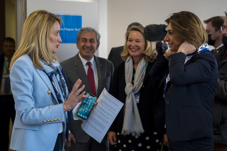 Fotografija 6: Visit by Roberta METSOLA, EP President to Marseille - Meeting with Martine VASSAL, President of Aix-Marseille-Provence Metropolis