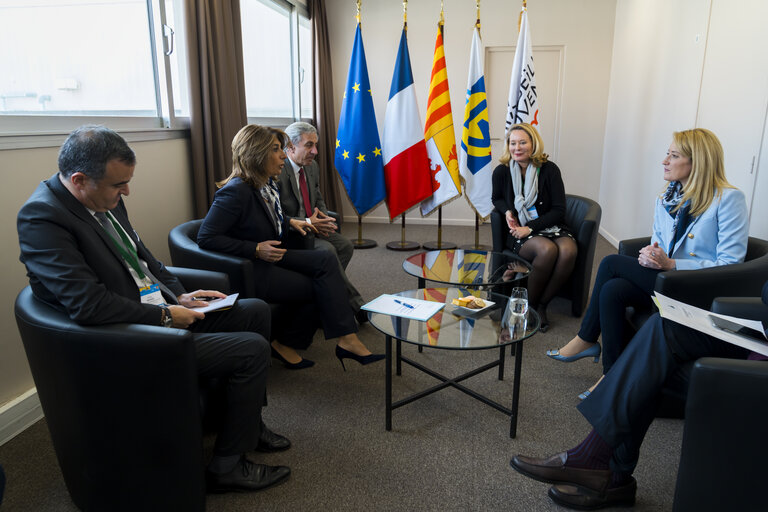 Fotografija 2: Visit by Roberta METSOLA, EP President to Marseille - Meeting with Martine VASSAL, President of Aix-Marseille-Provence Metropolis