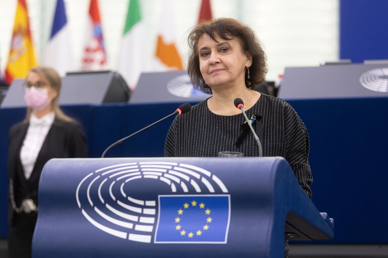 Nuotrauka 35: EP Plenary session - International Women’s Day Celebration - address by Oksana ZABUZHKO, Ukrainian writer