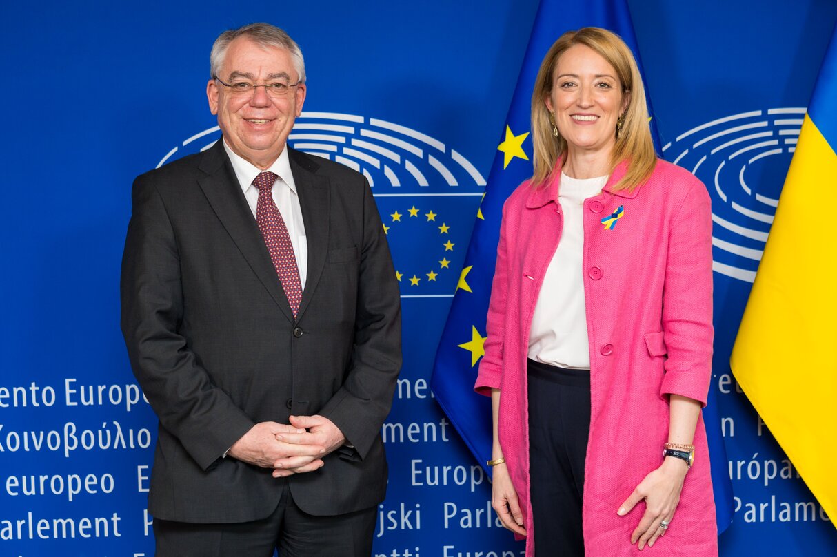 Roberta METSOLA, EP President meets with Klaus-Heiner LEHNE, President of the European Court of Auditors