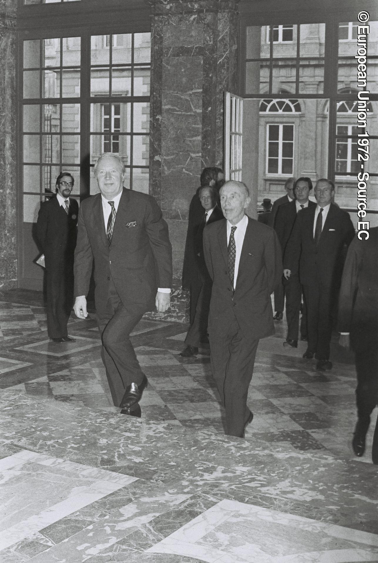 Signing ceremony of the accession treaty of Denmark, Ireland, Norway and the United Kingdom -  The signing ceremony of the accession treaty of Denmark, Ireland, Norway and the United Kingdom was held on 22 January 1972 in the Egmont Palace of Brussels