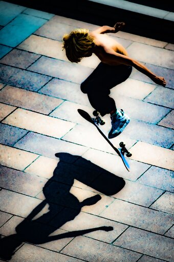 Boy skating near the EP in Brussels, September 6, 2021.