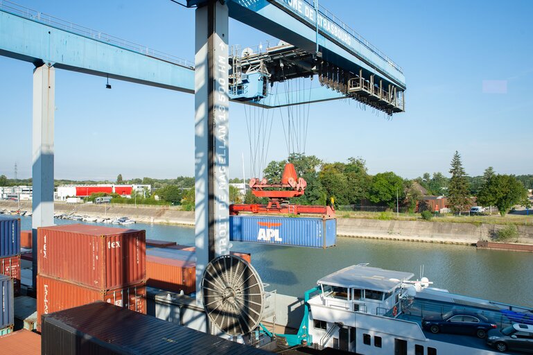 Freight transport at the Port of Strasbourg (Port Autonome de Strasbourg)