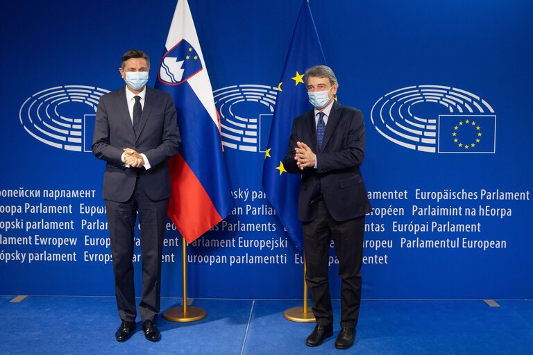 Fotó 1: David SASSOLI, EP President meets with Borut PAHOR, President of Slovenia