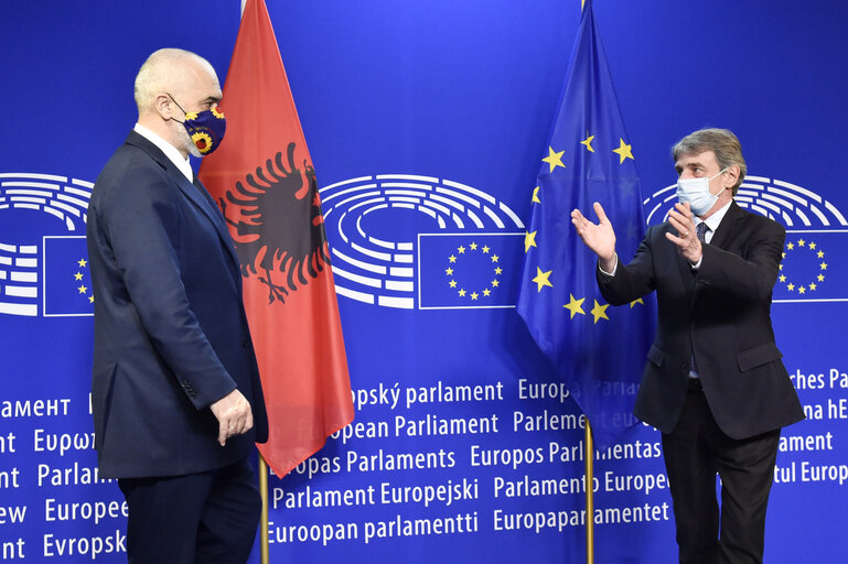 David SASSOLI, EP President meets with Edi RAMA, Albanian Prime Minister