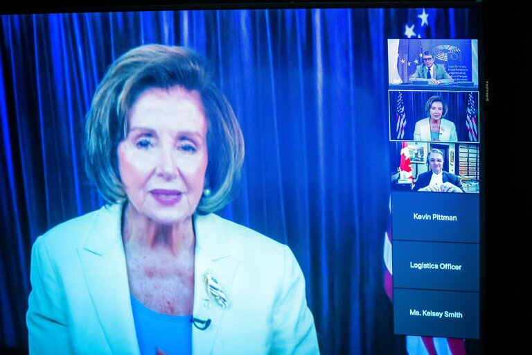 David SASSOLI, EP President in video meeting with Nancy PELOSI, Speaker of the United States House of Representatives and with Anthony ROTA, Speaker of the House of Commons of Canada