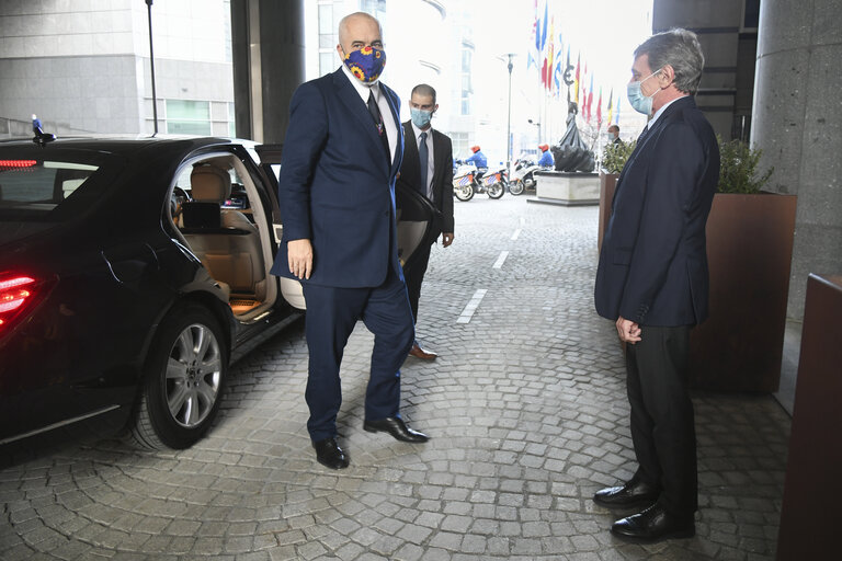 Suriet 2: David SASSOLI, EP President meets with Edi RAMA, Albanian Prime Minister