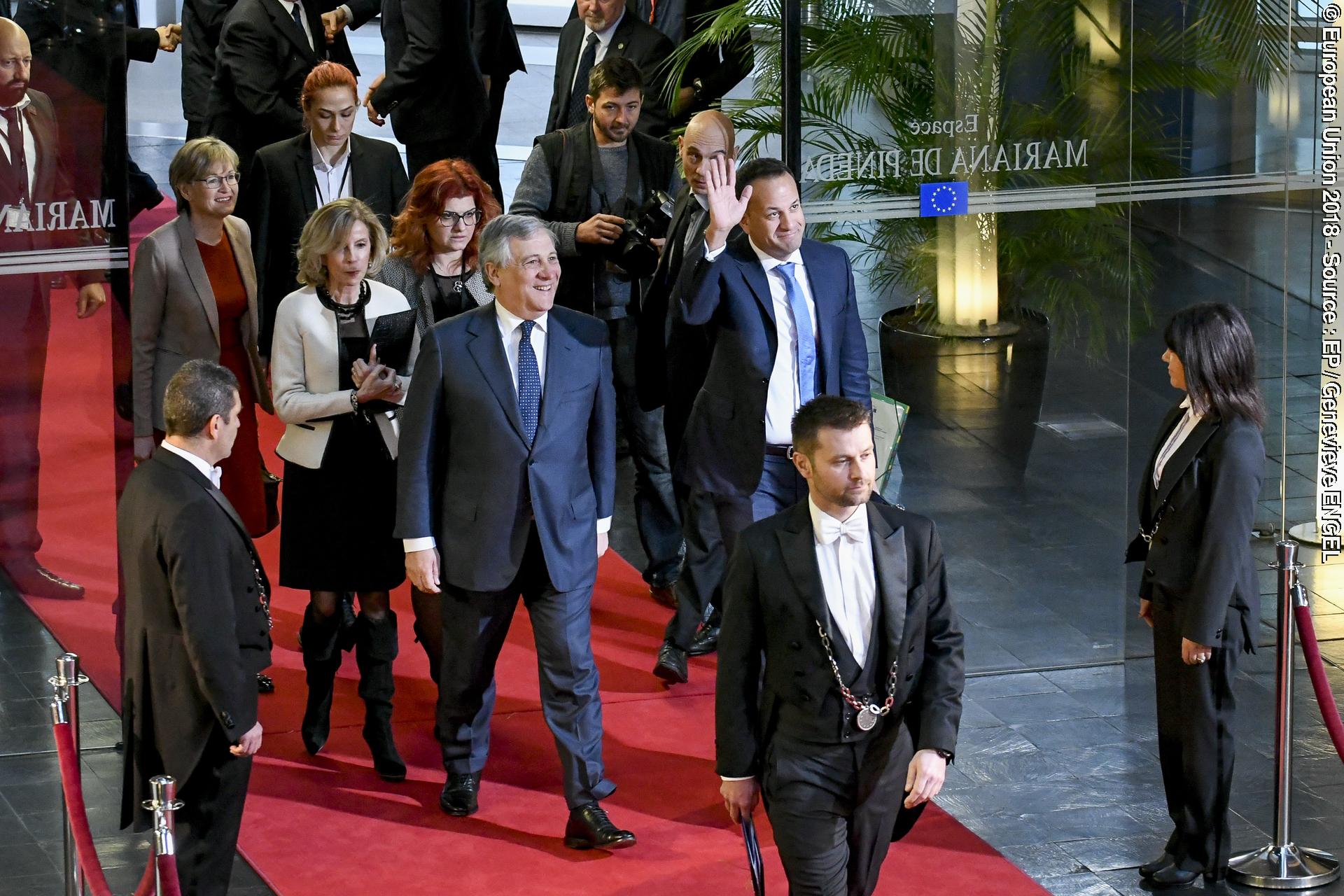 Fotografija 1: Antonio TAJANI, EP President meets with Leo VARADKAR,  Prime Minister of Ireland