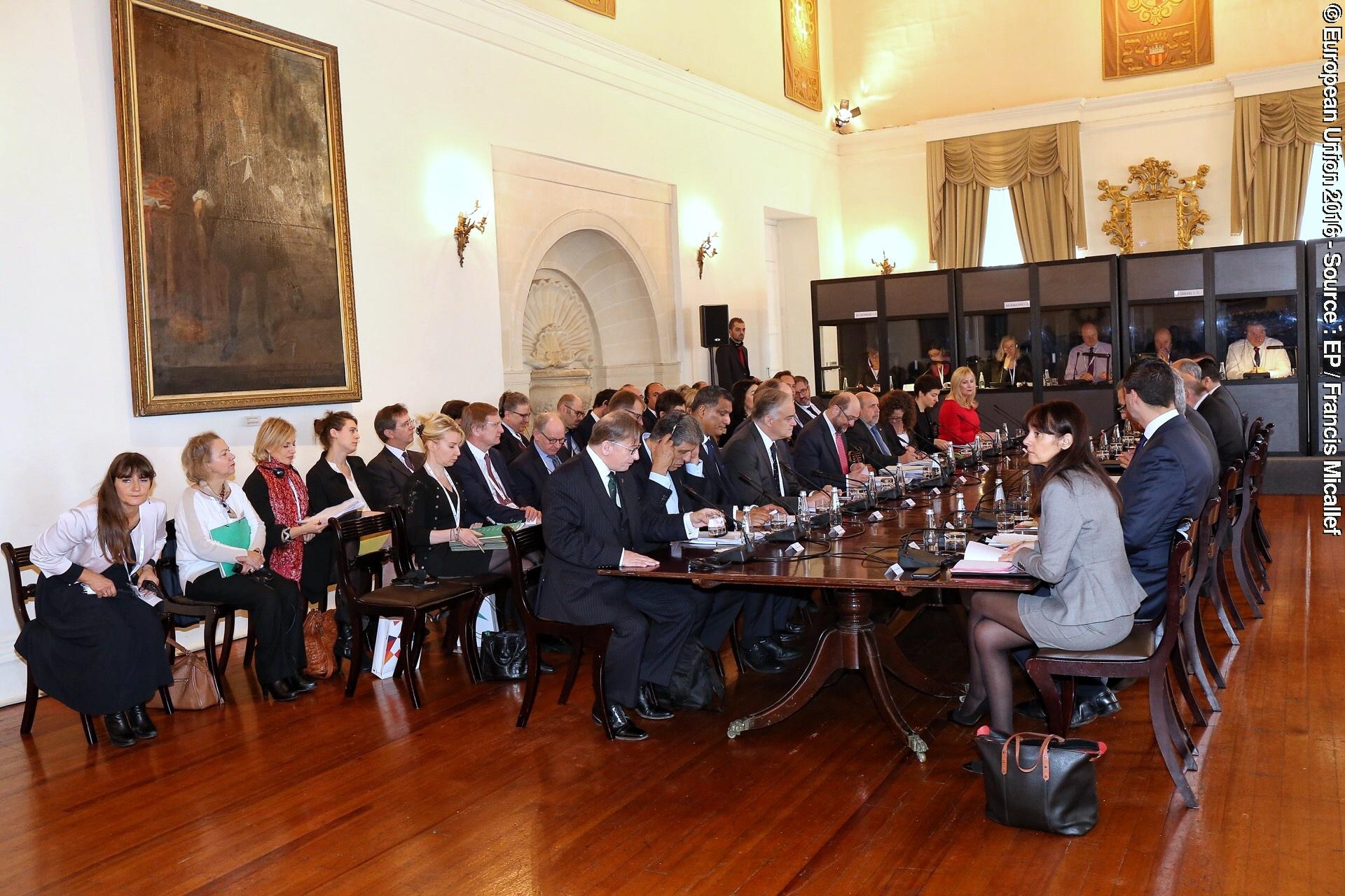 Suriet 2: Conference of Presidents meeting with the incoming Maltese Presidency of the Council in Malta. Reception hosted by the President of the Republic of Malta