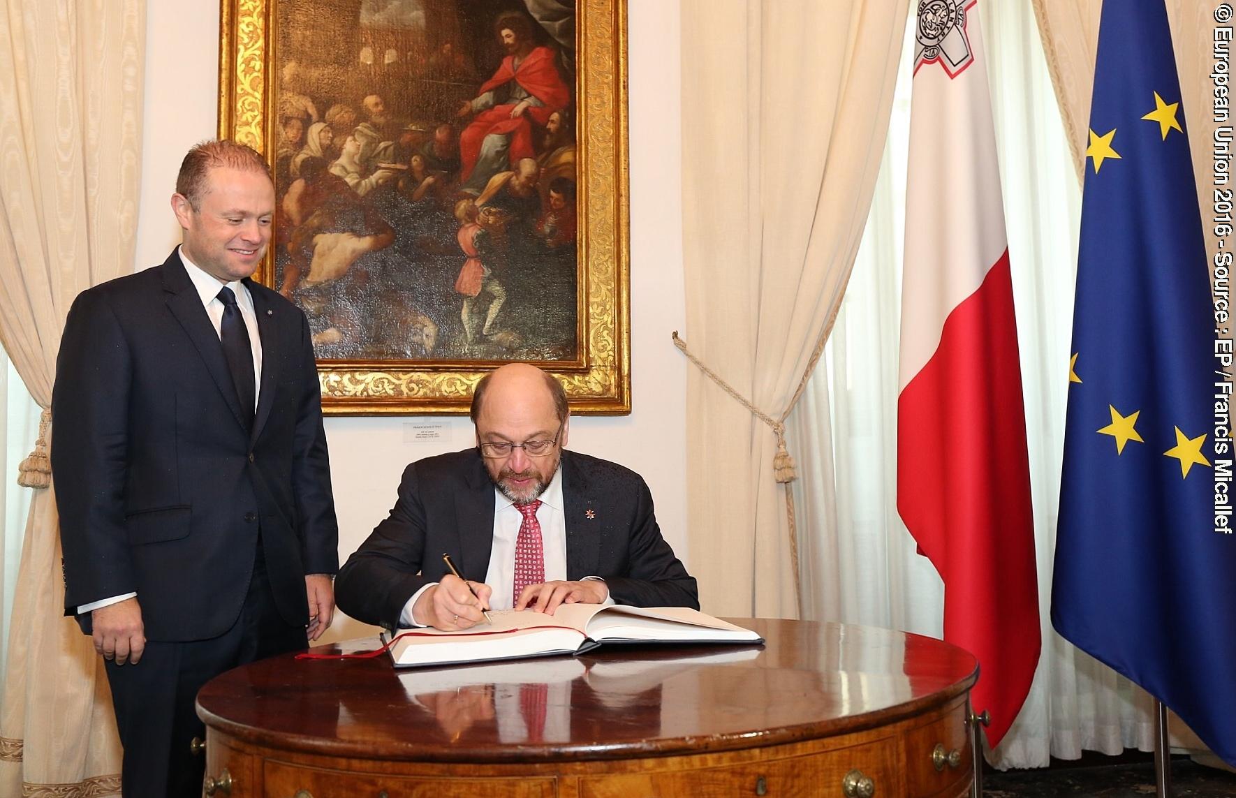 Suriet 4: Conference of Presidents meeting with the incoming Maltese Presidency of the Council in Malta. Reception hosted by the President of the Republic of Malta