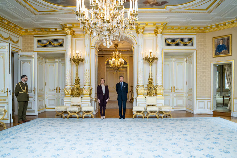 Fotografi 8: State Visit of Roberta METSOLA, EP President, to Luxembourg - Meeting with His Royal Highness Henri, Grand Duke of Luxembourg