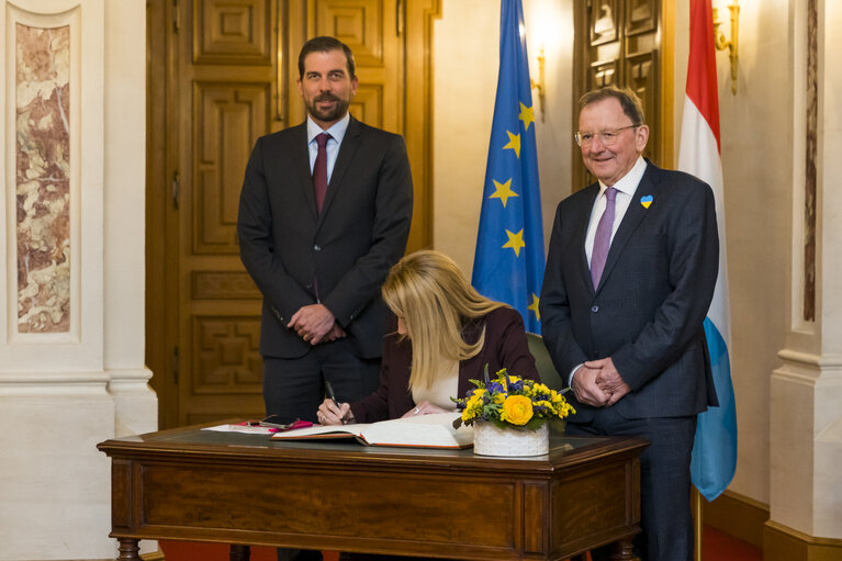 Foto 10: State Visit of Roberta METSOLA, EP President to Luxembourg - Address to the Chambre des Députés