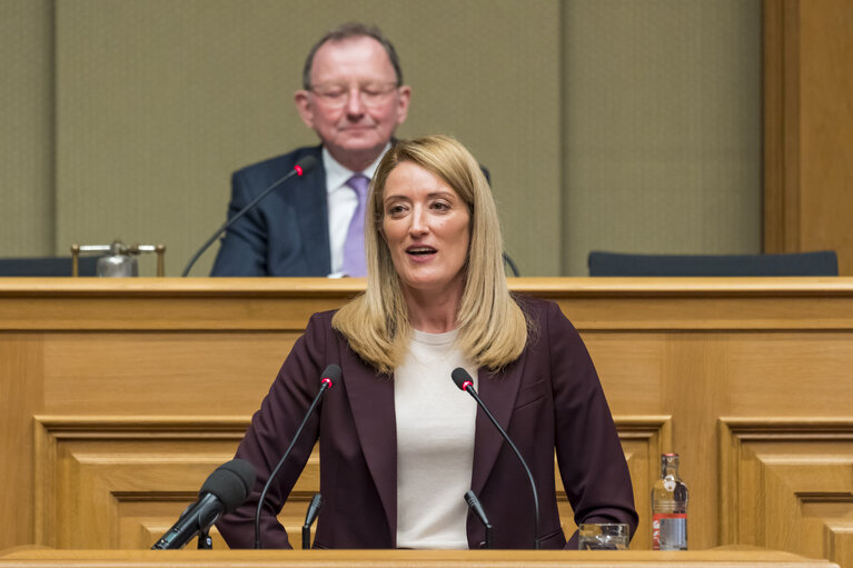 Foto 6: State Visit of Roberta METSOLA, EP President to Luxembourg - Address to the Chambre des Députés