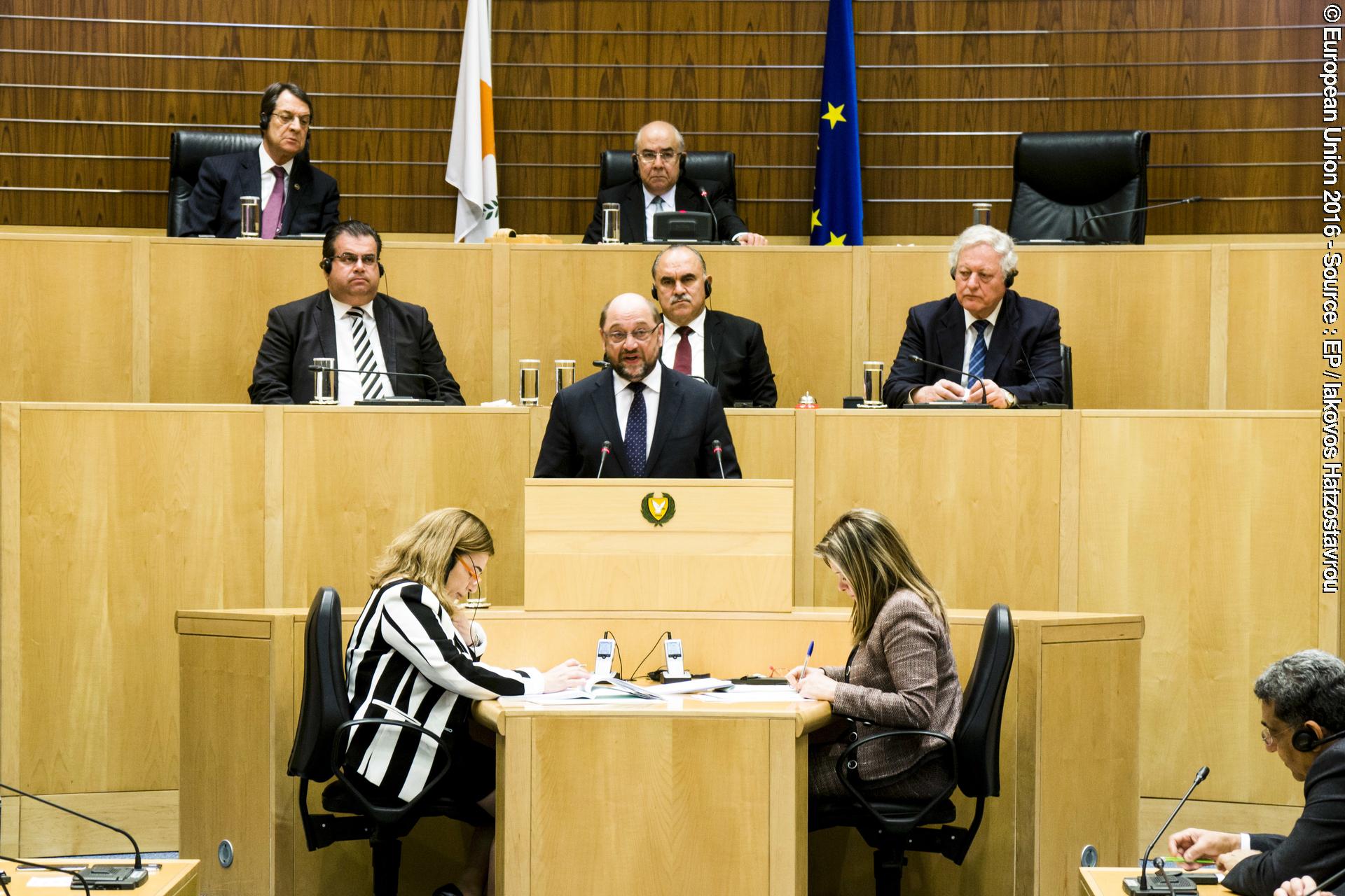 Address by Martin SCHULZ - EP President to the formal sitting of the House of Representatives of Cyprus.