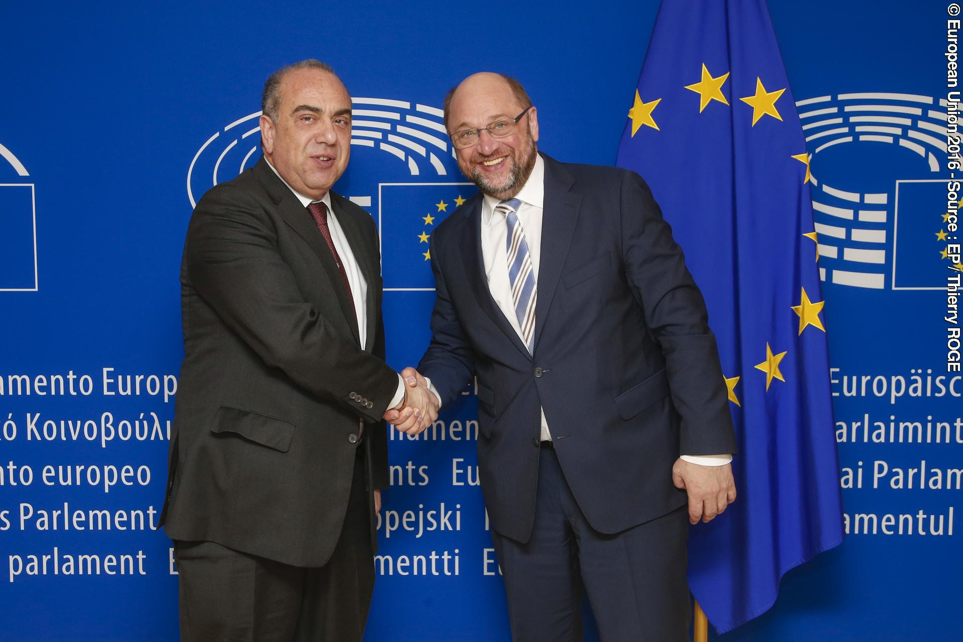 Martin SCHULZ - EP President meets with Markos KYPRIANOU - Former Minister of Foreign Affairs of the Republic of Cyprus