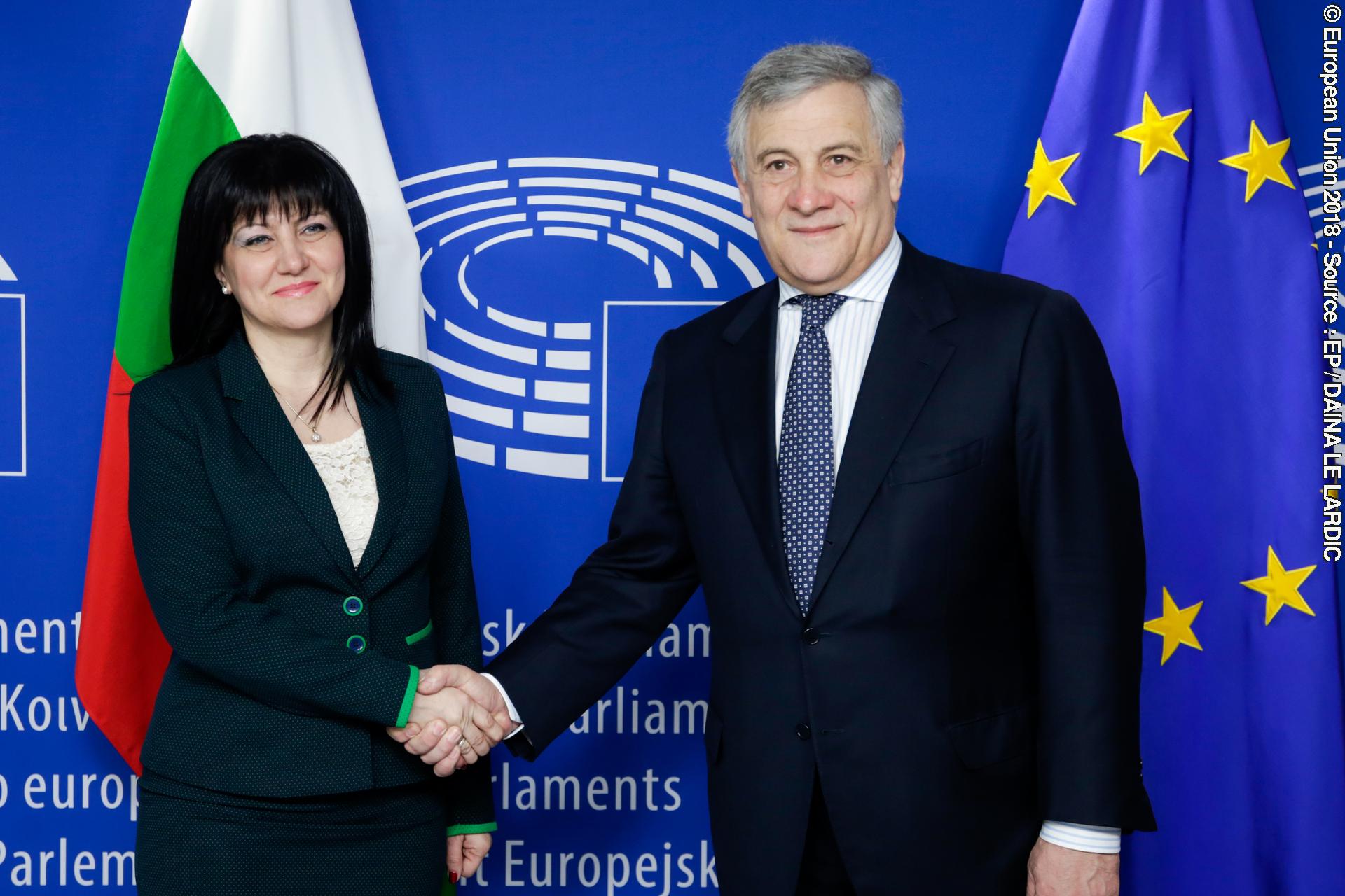 Billede 1: EP President meets with the President of the National Assembly of the Republic of Bulgaria