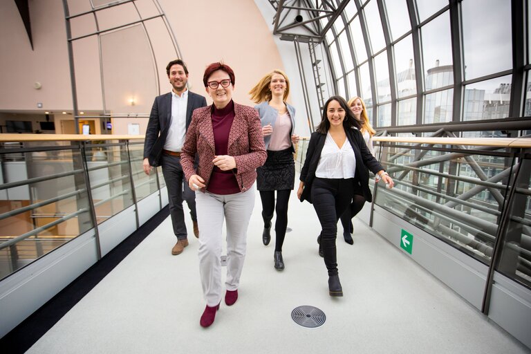 Birgit SIPPEL and her team in the EP in Brussels