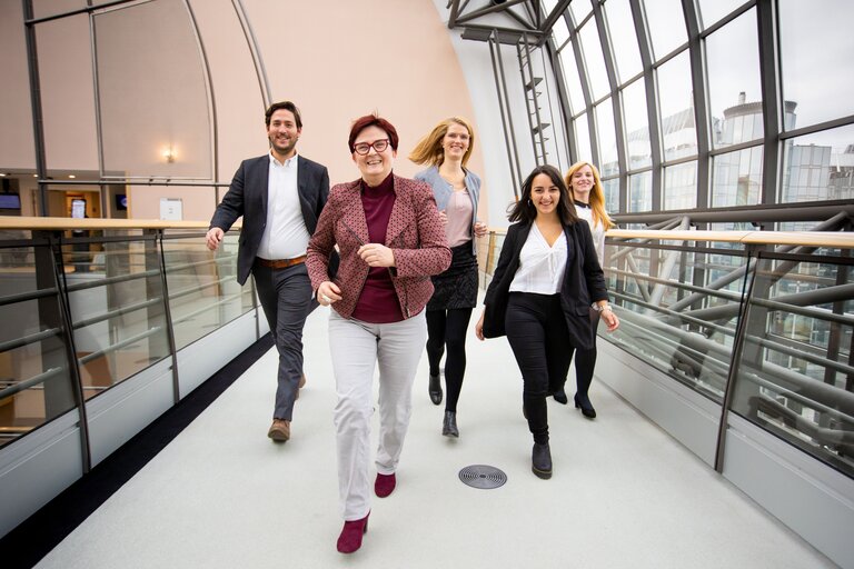 Birgit SIPPEL and her team in the EP in Brussels