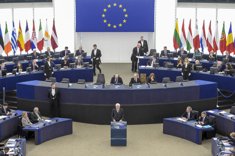 Fotó 2: Official visit of the Italian President to the European Parliament in Strasbourg.