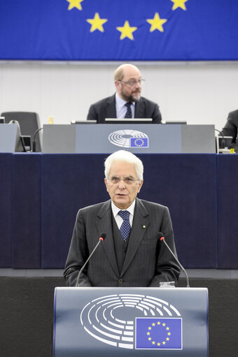 Fotografie 9: Official visit of the Italian President to the European Parliament in Strasbourg.