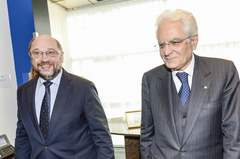 Fotografia 13: Official visit of the Italian President to the European Parliament in Strasbourg.