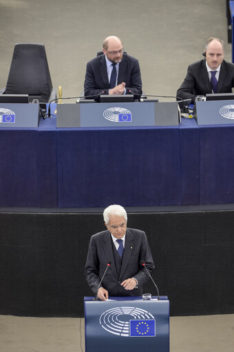 Fotografie 3: Official visit of the Italian President to the European Parliament in Strasbourg.