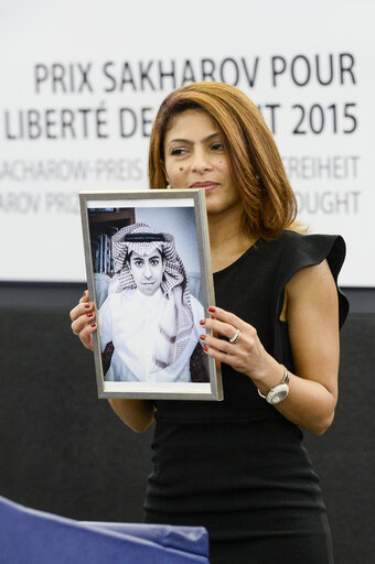 Photo 9: Sakharov Prize 2015 for Freedom of Thought - Award ceremony  Ensaf HAIDAR - wife of Raif BADAWI