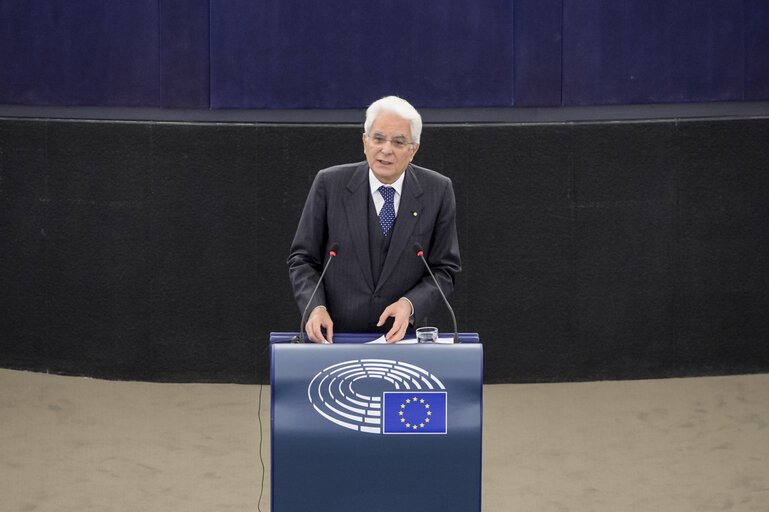 Fotografie 4: Official visit of the Italian President to the European Parliament in Strasbourg.