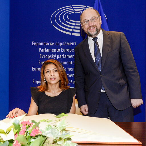 Photo 18: Sakharov Prize 2015 for Freedom of Thought - Award ceremony  Ensaf HAIDAR - wife of Raif BADAWI