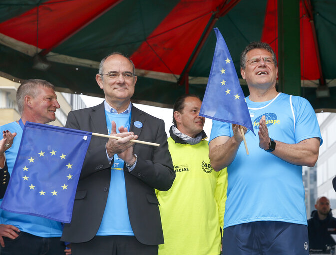 Brussels 20 km running race start