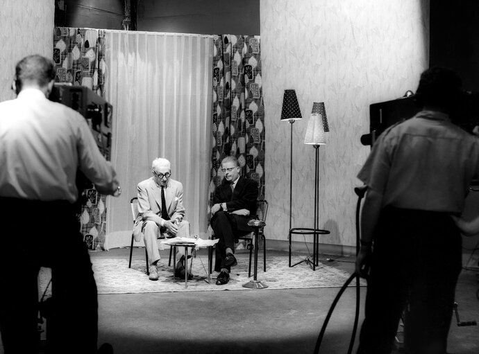 Photo 4: Interview on television in Strasbourg - 1959