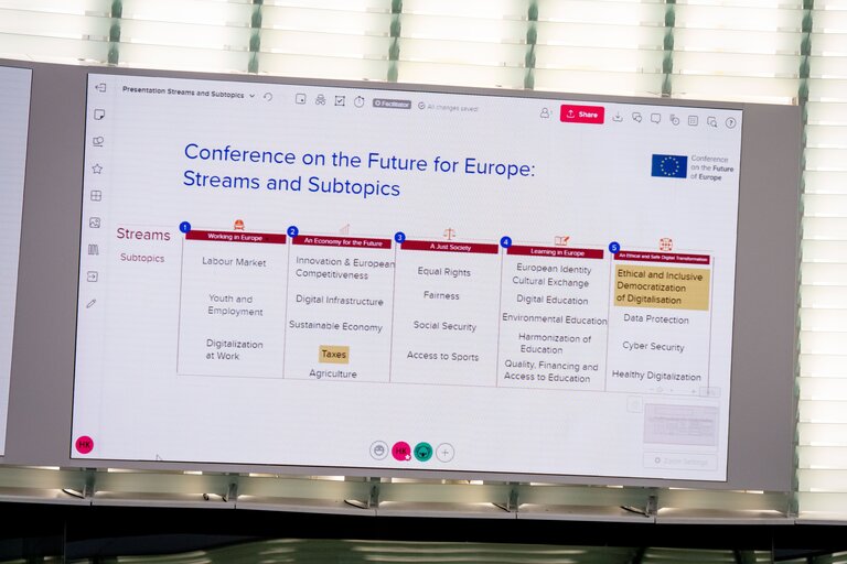 Fotó 4: Conference on the Future of Europe (CoFoE) - Citizens' panel 1 - Plenary session