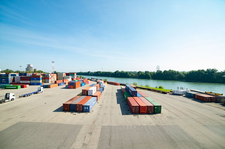 Freight transport at the Port of Strasbourg (Port Autonome de Strasbourg)