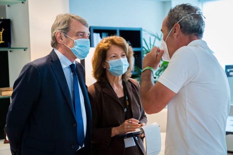 Photo 1 : David SASSOLI, EP President meets with Jaime LAFITA, activist supporting the Amyotrophic Lateral Sclerosis World Day