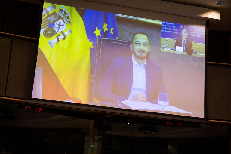 Fotografie 4: David SASSOLI, EP President participates in the meeting of the Bureau of the Parliamentary Assembly of the Union for the Mediterranean